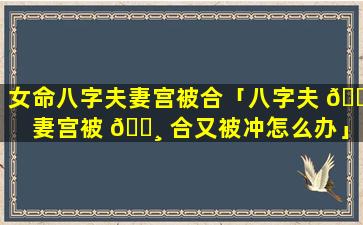 女命八字夫妻宫被合「八字夫 🐋 妻宫被 🕸 合又被冲怎么办」